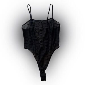 Savage X Fenty logo black bodysuit medium